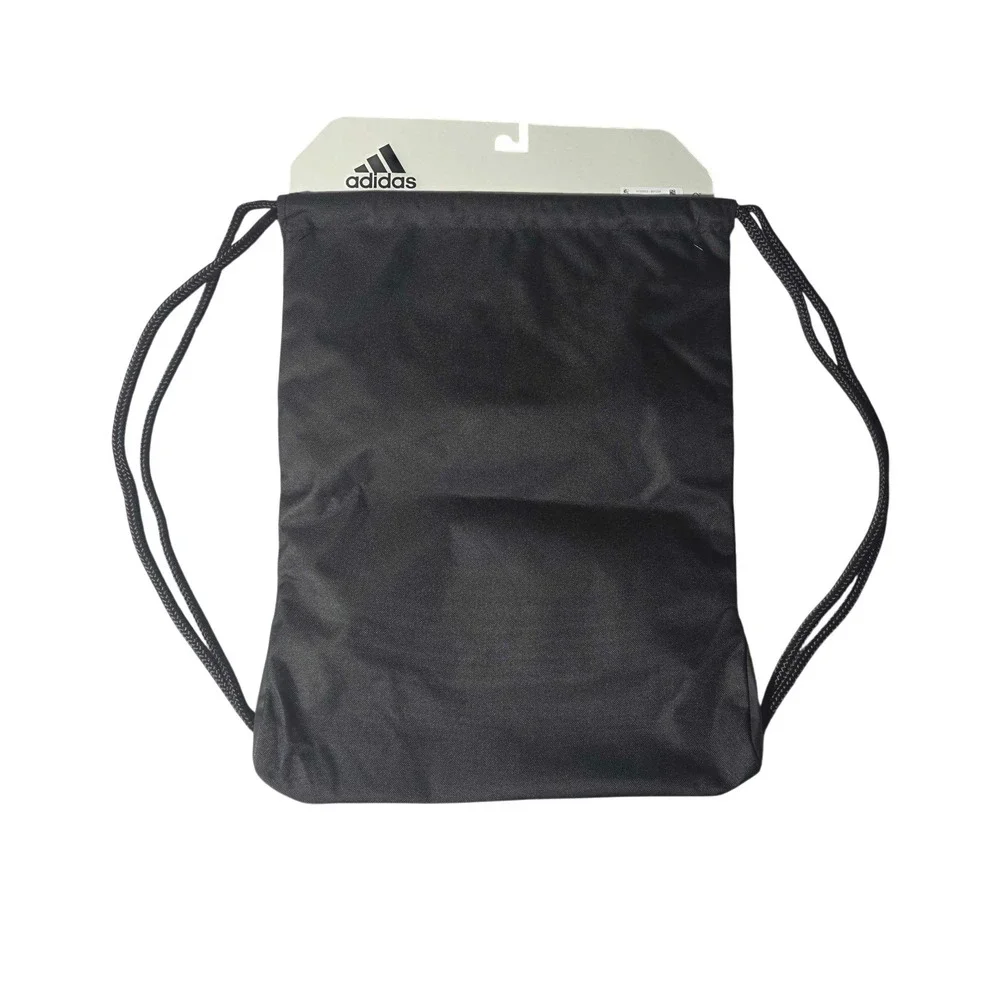 adidas Alliance II Sackpack Drawstring Backpack Black White Gym Bag NWT OSFA